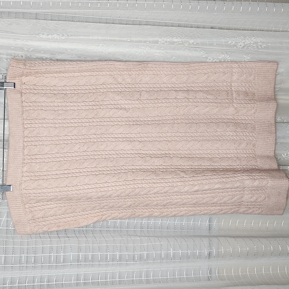 Eloquii Blush Pink Angora Soft Cable Knit Maxi Pencil Skirt Sx18/20